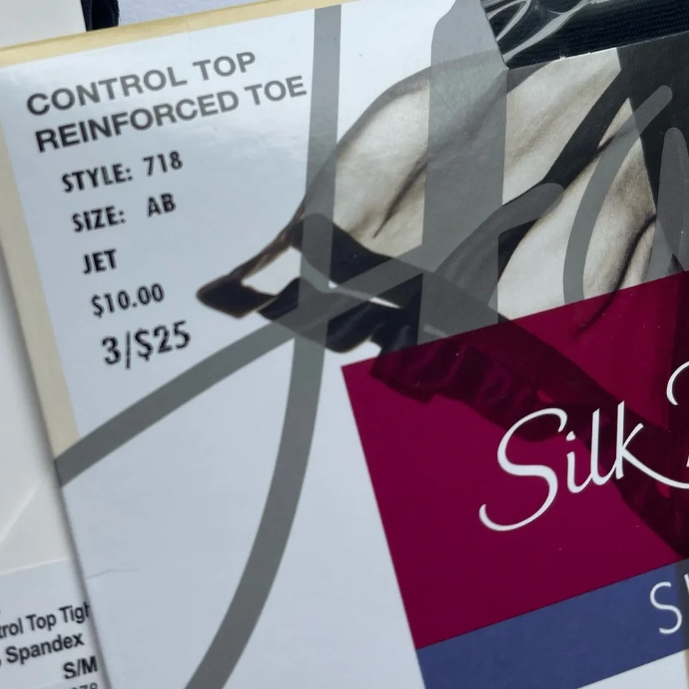 Hosiery Control Top Pantyhose Tights HANES Silk Reflections MEMOI Tights Sz S/M